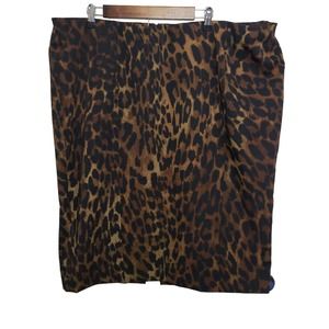 Lane Bryant Plus Size Women's Skirt Size 24 Leopard Print Pencil Skirt Lined